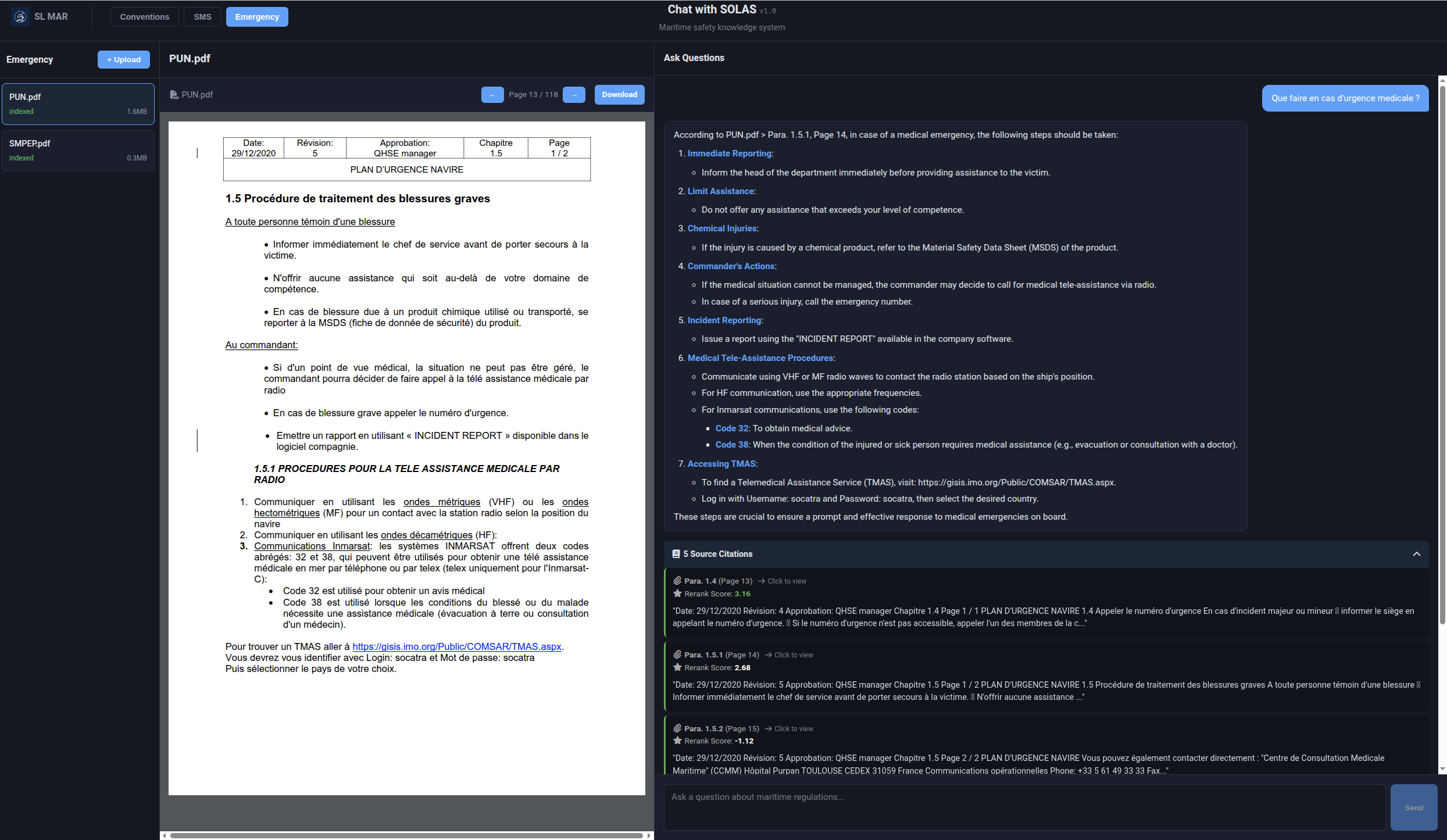 Chat with SOLAS - Category filtering and document management